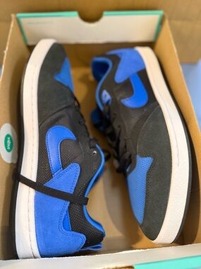 Size 11.5 - Nike Alleyoop SB Royal And Black, SB Sticker Missing Lid Of Box